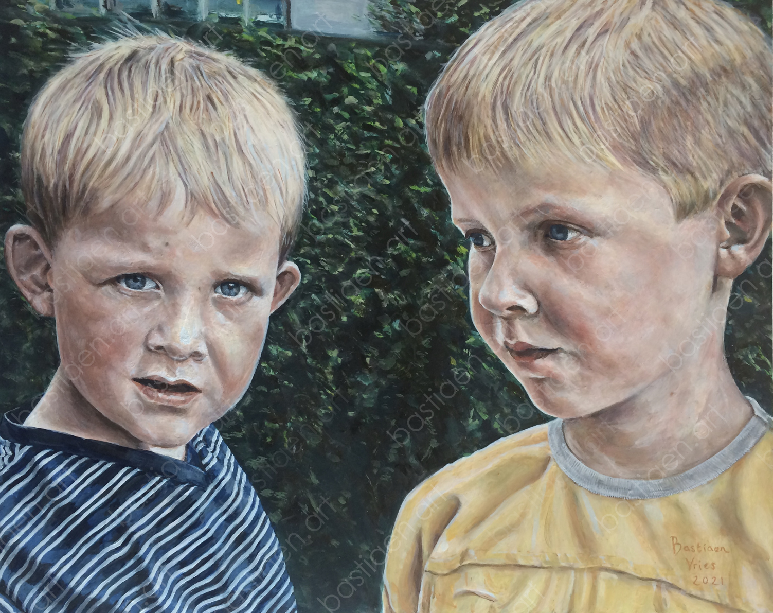 2021 Arthur en Mike, oil on panel, 40x50cm