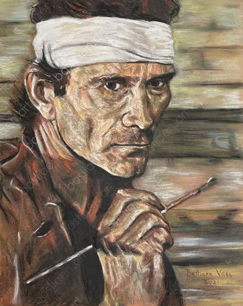 2021 Pier Paolo Passolini, soft pastel on board, 50x40cm