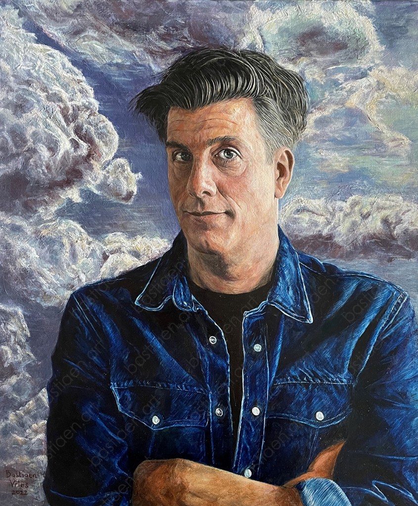 2022 Rob Kemps, 'il y a dans ses cheveux un peu d'éternité', oil on linen canvas, 50x60cm
