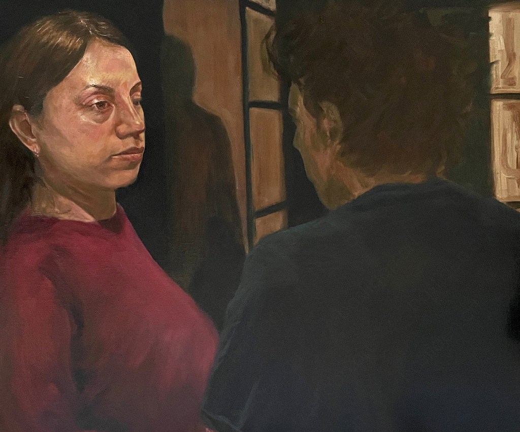 2024 Scenes from a Marriage, oil on Belgian Bastogne canvas, 60x50cm. Oil painting created by Bastiaen Vries, bastiaen.art