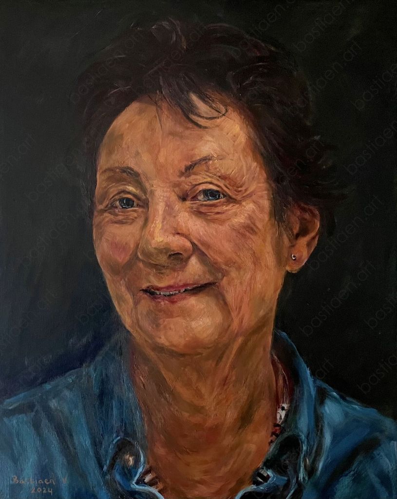 Oil Portrait of Roos by Bastiaen Vries