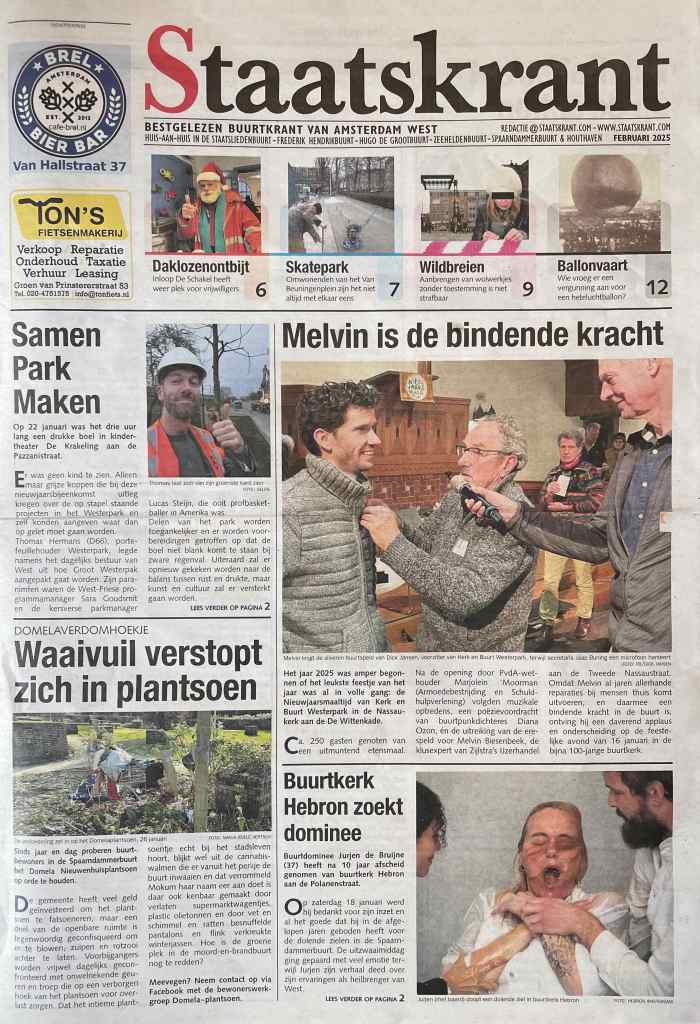 2025 Staatskrant article with atelier Bastiaen Vries, visit website for more information www.bastiaen.art