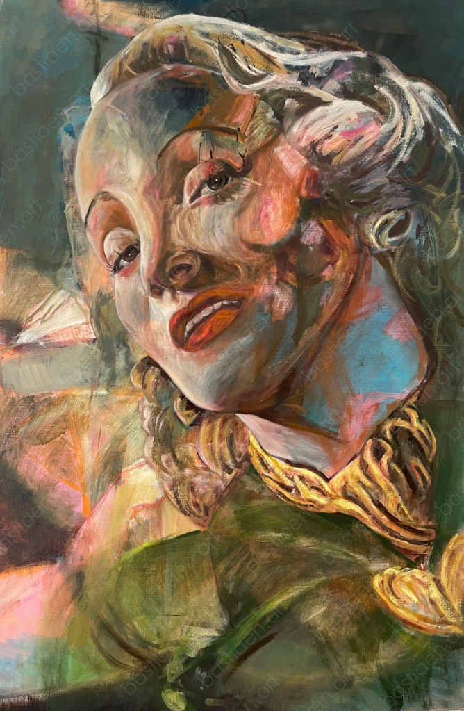 2025 Painting of Marlene Dietrich - I'm at heart a gentleman. Oil on linen canvas 120x80cm.
Painting by Bastiaen Vries.