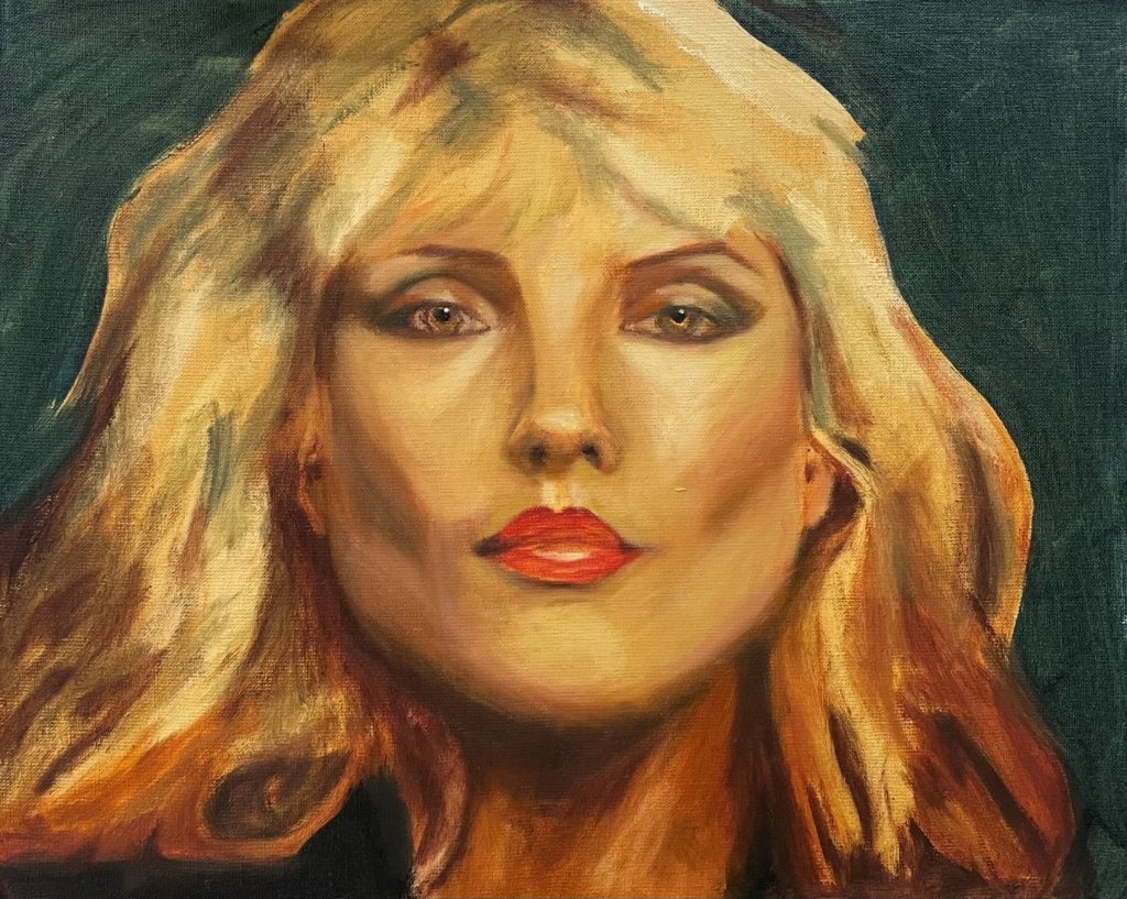 Olieverfportret in wording van Melanie vd V. van Debbie, geschilderd tijdens mijn lessen. Bastiaen.art