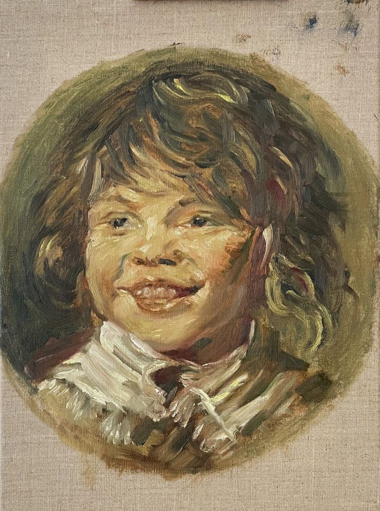 Olieverfstudie naar een oud meesterwerk, gemaakt door leerling Rinie H. onder begeleiding van Bastiaen. Bastiaen.art