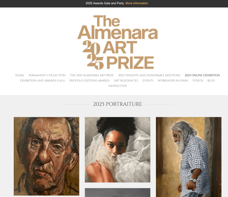 Painting “Close Presence” by Bastiaen Vries shown on the Almenara Art Prize website, selected for the 2025 online exhibition.